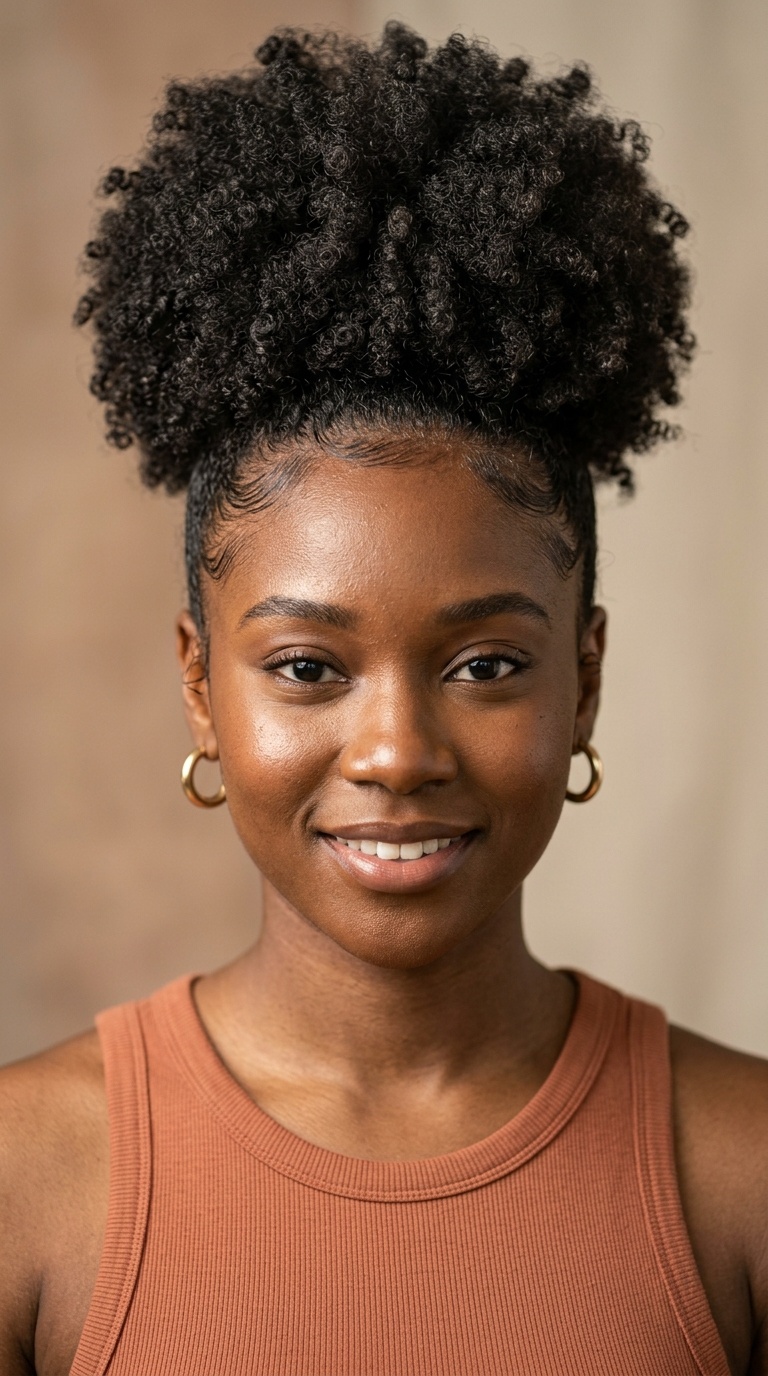 High Puff with Sleek Edges