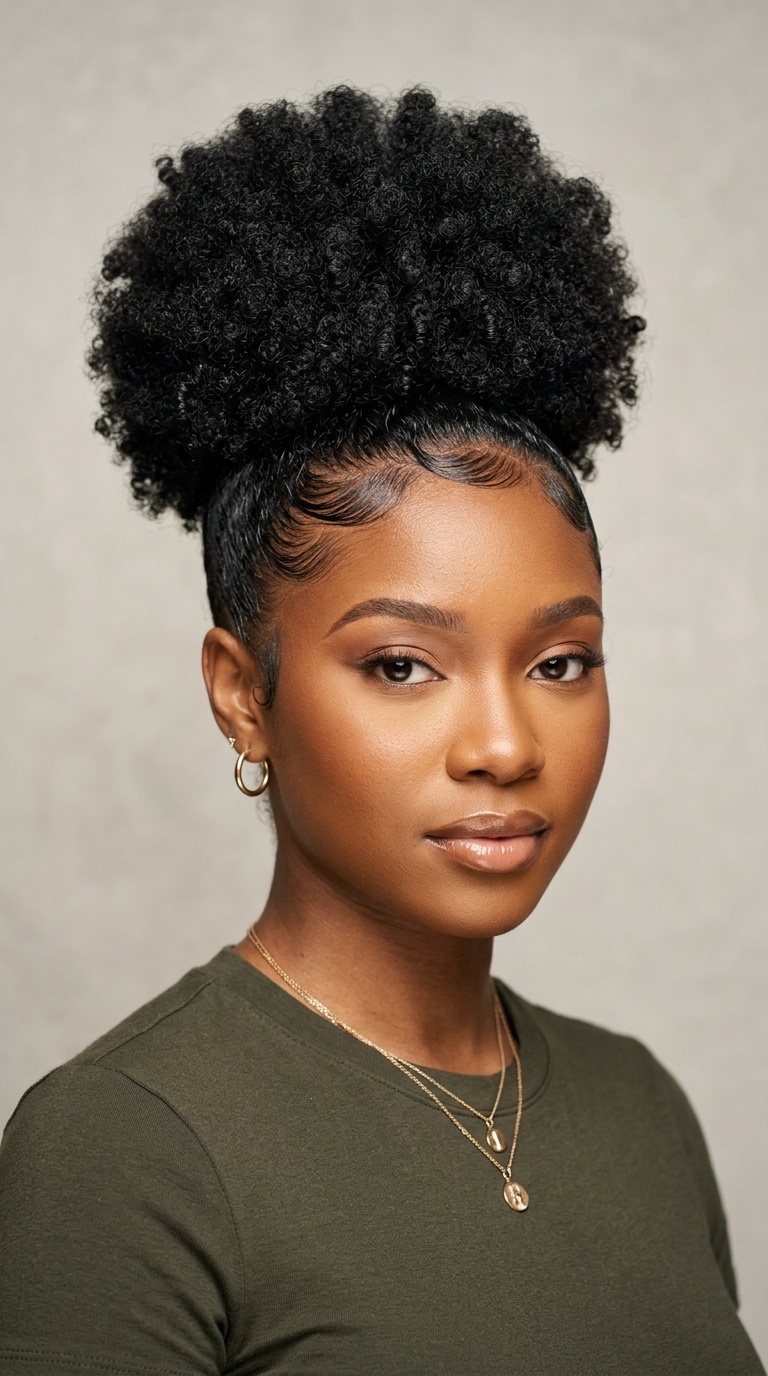 High Puff with Sleek Edges
