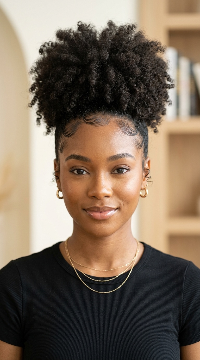 High Puff with Swirled Baby Hairs