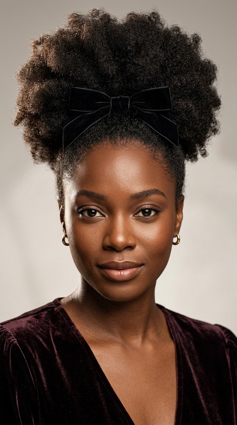 High Puff with Velvet Bow