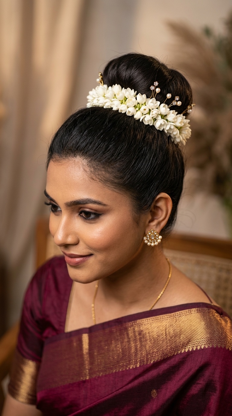 High Top-Knot Bun with Minimalist Pins