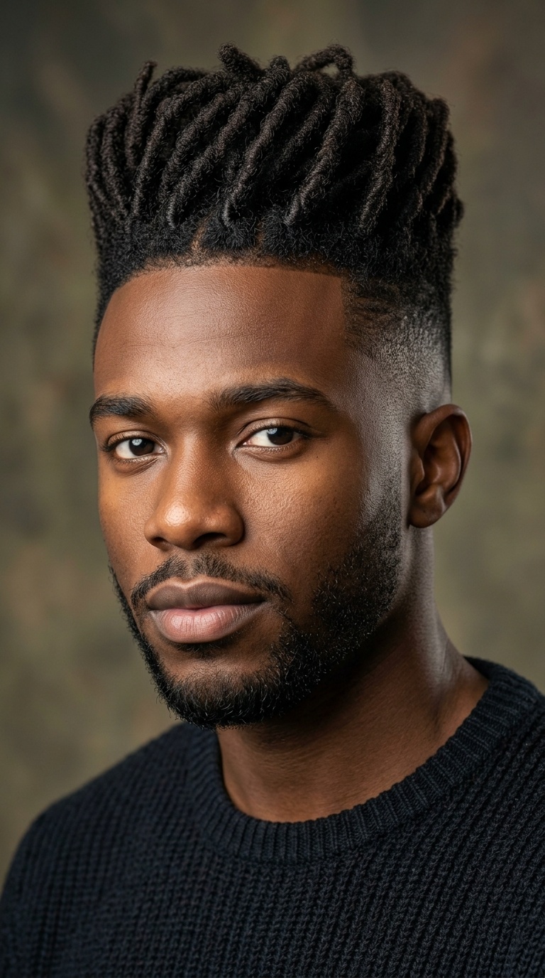 High Top Locs with Skin Fade