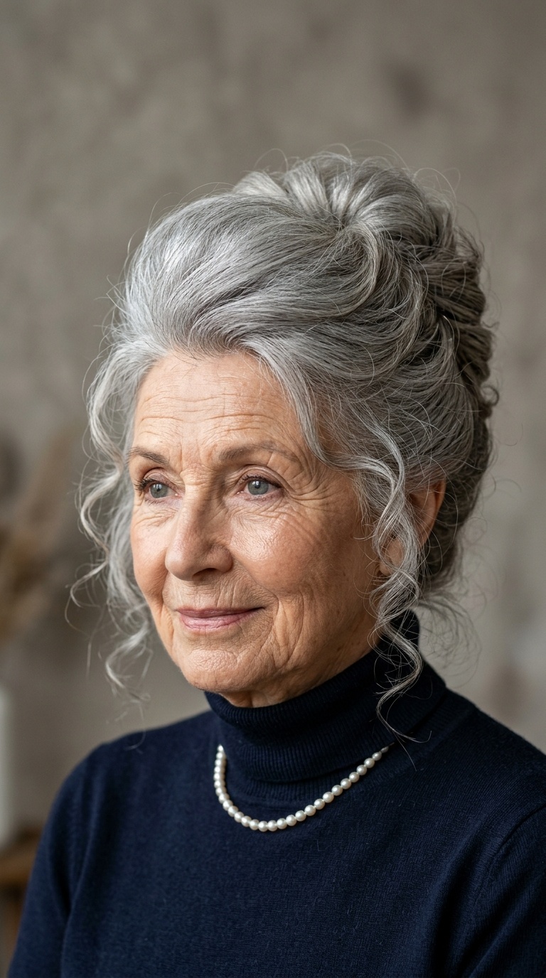High-Volume French Twist with Tendrils