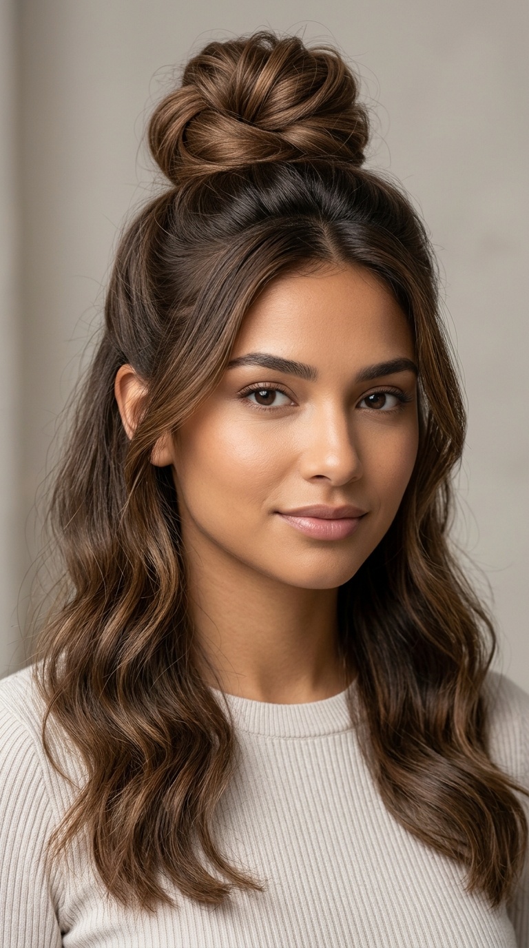 High-Volume Half-Up Top Knot