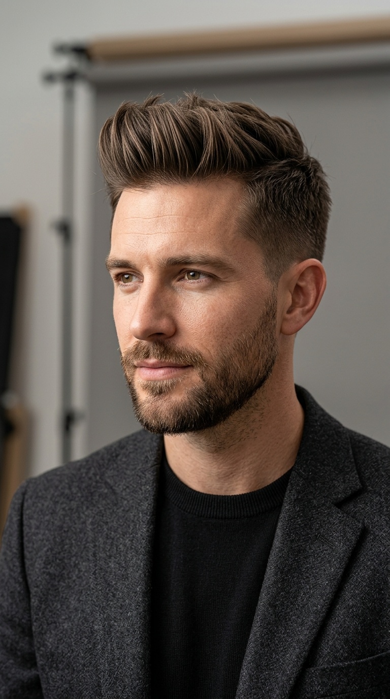 High-Volume Straight Quiff for Thin Hair