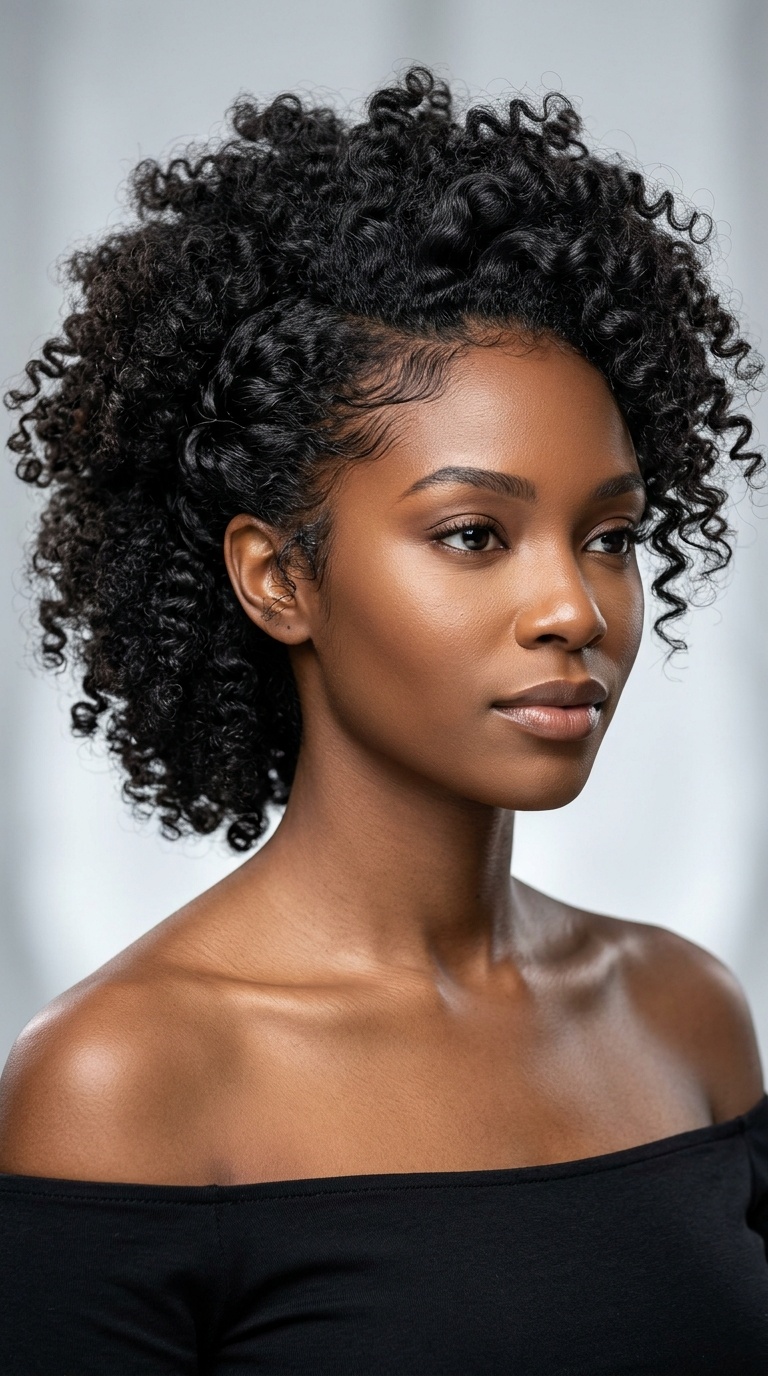 High Voluminous Curls (Pinned Back)