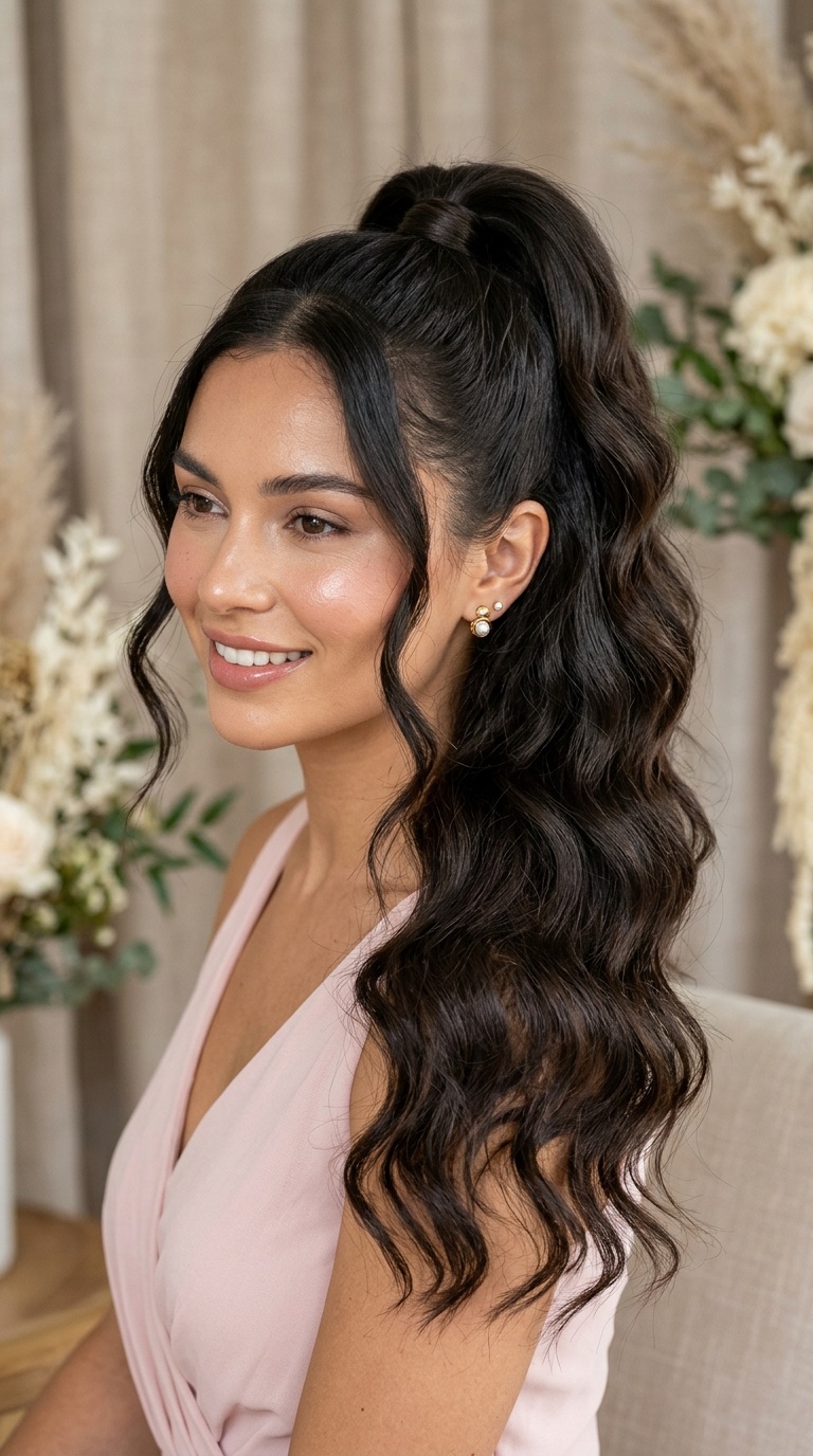 High Wavy Ponytail