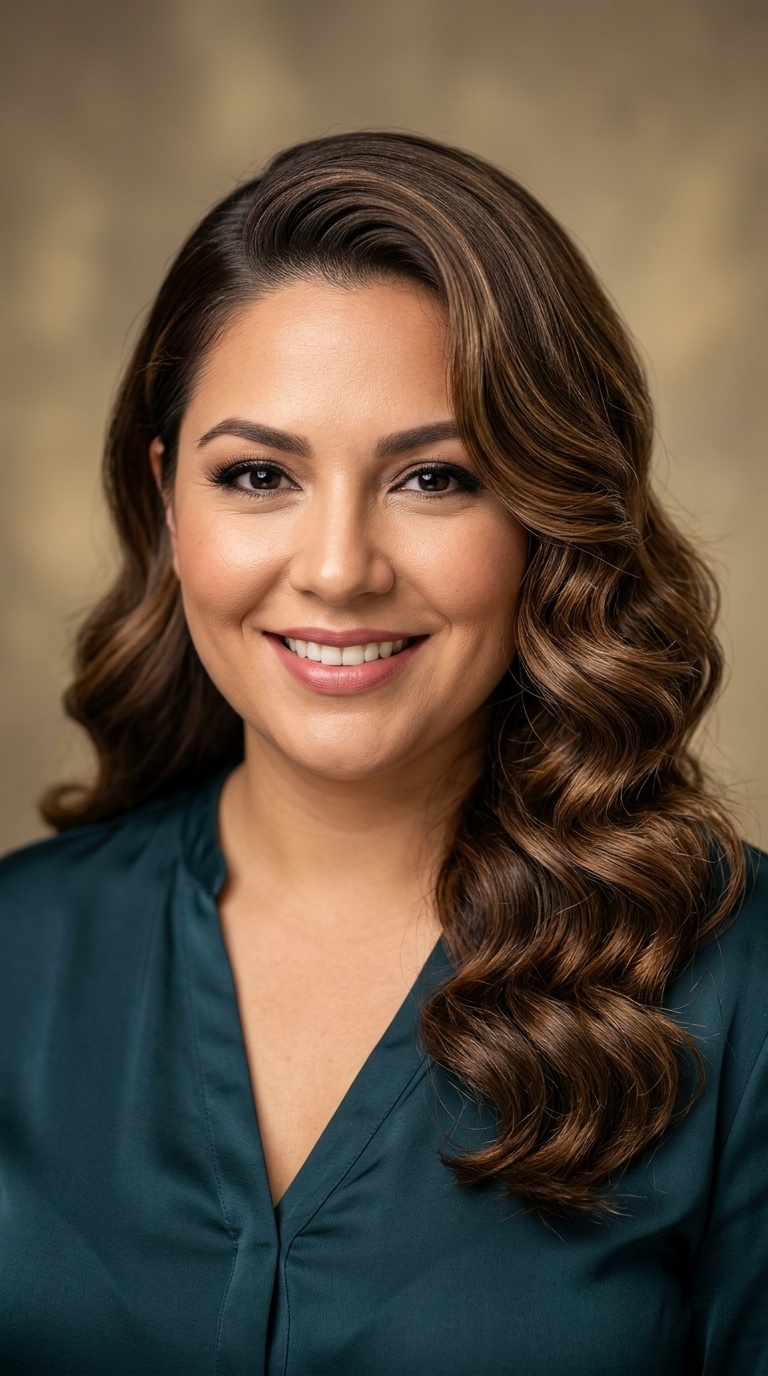 Hollywood Waves with a Deep Side Part