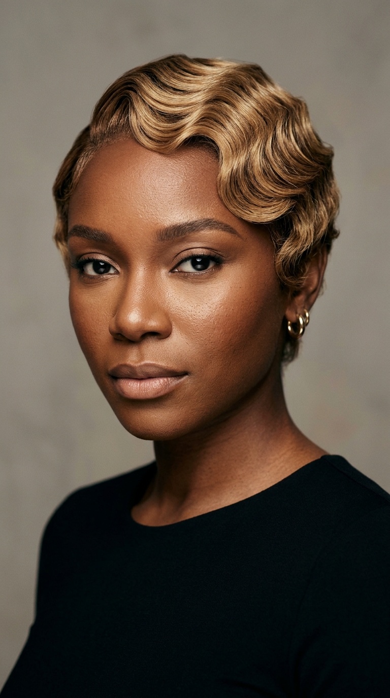 Honey Blonde Finger Waves