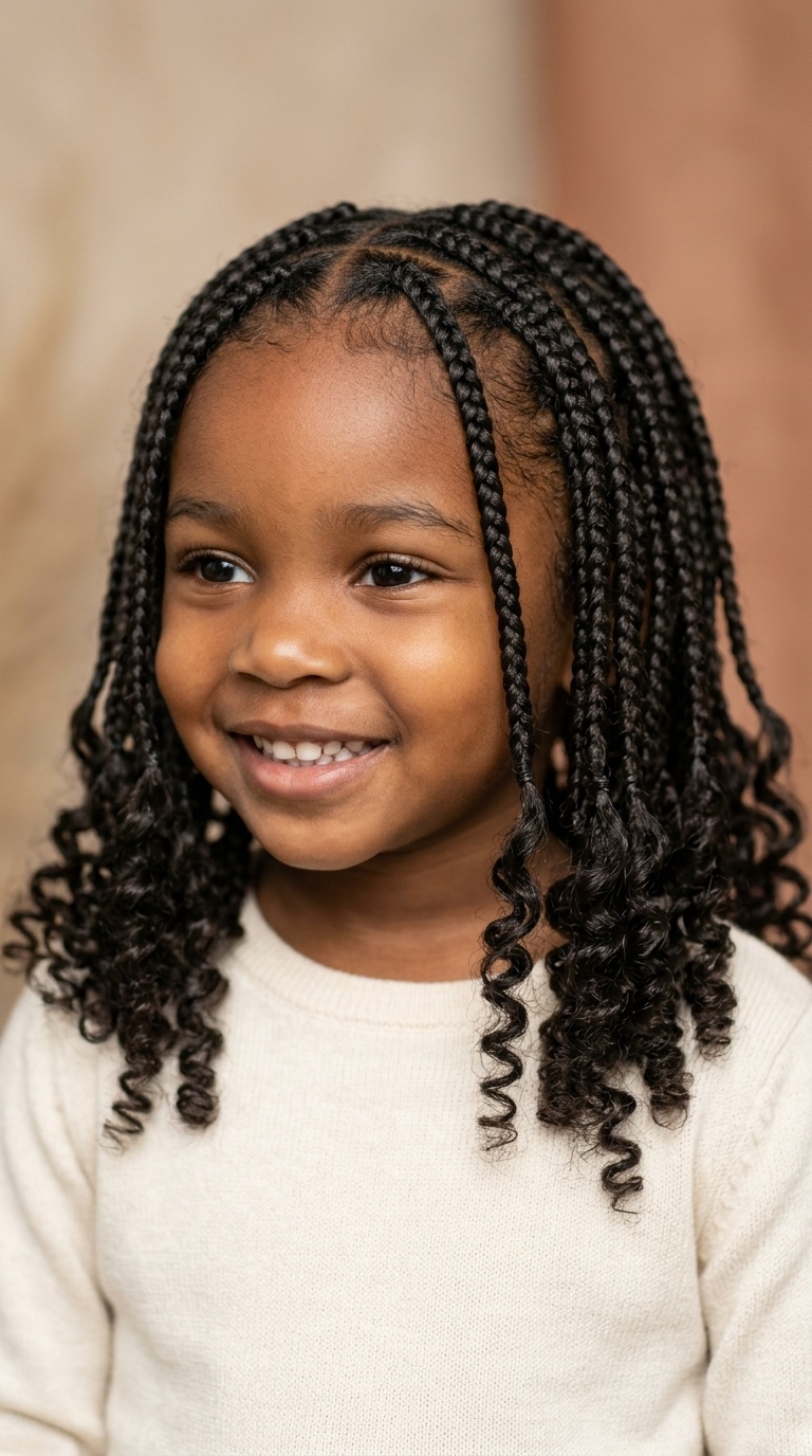 Individual Braids with Loose Curly Tips