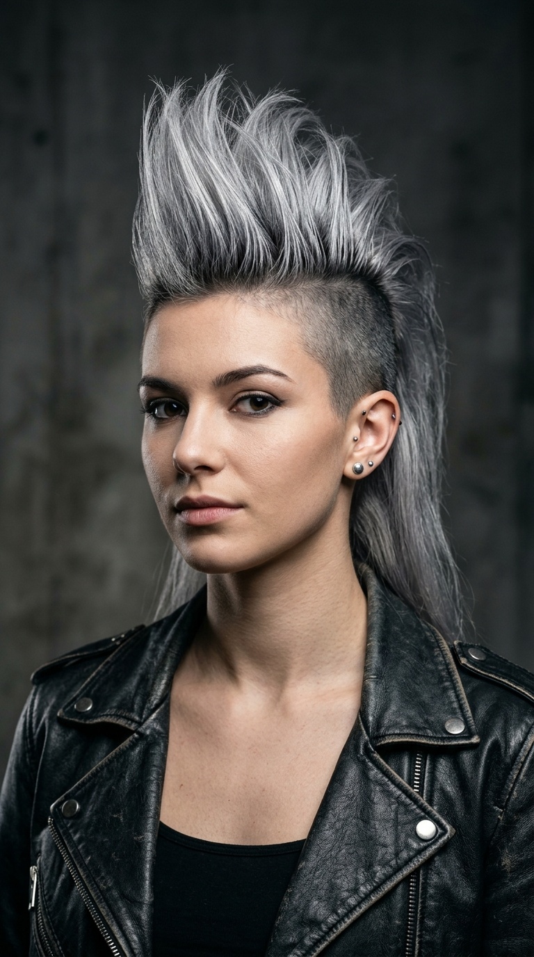Industrial Silver Faux Hawk
