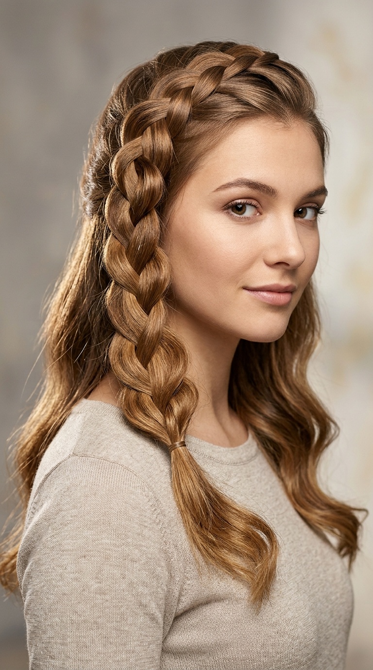 Infinity Braid Half-Up Style