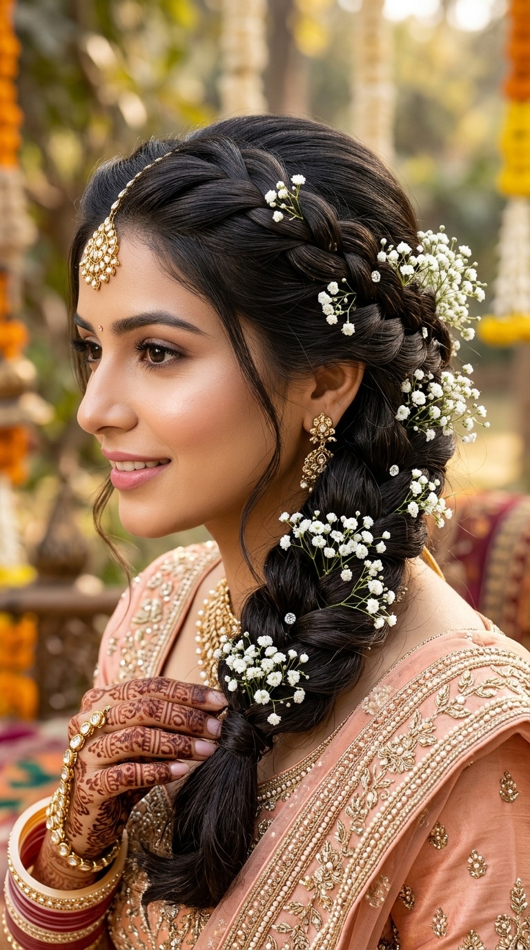 Infinity Braid with Gypsophila Wraps