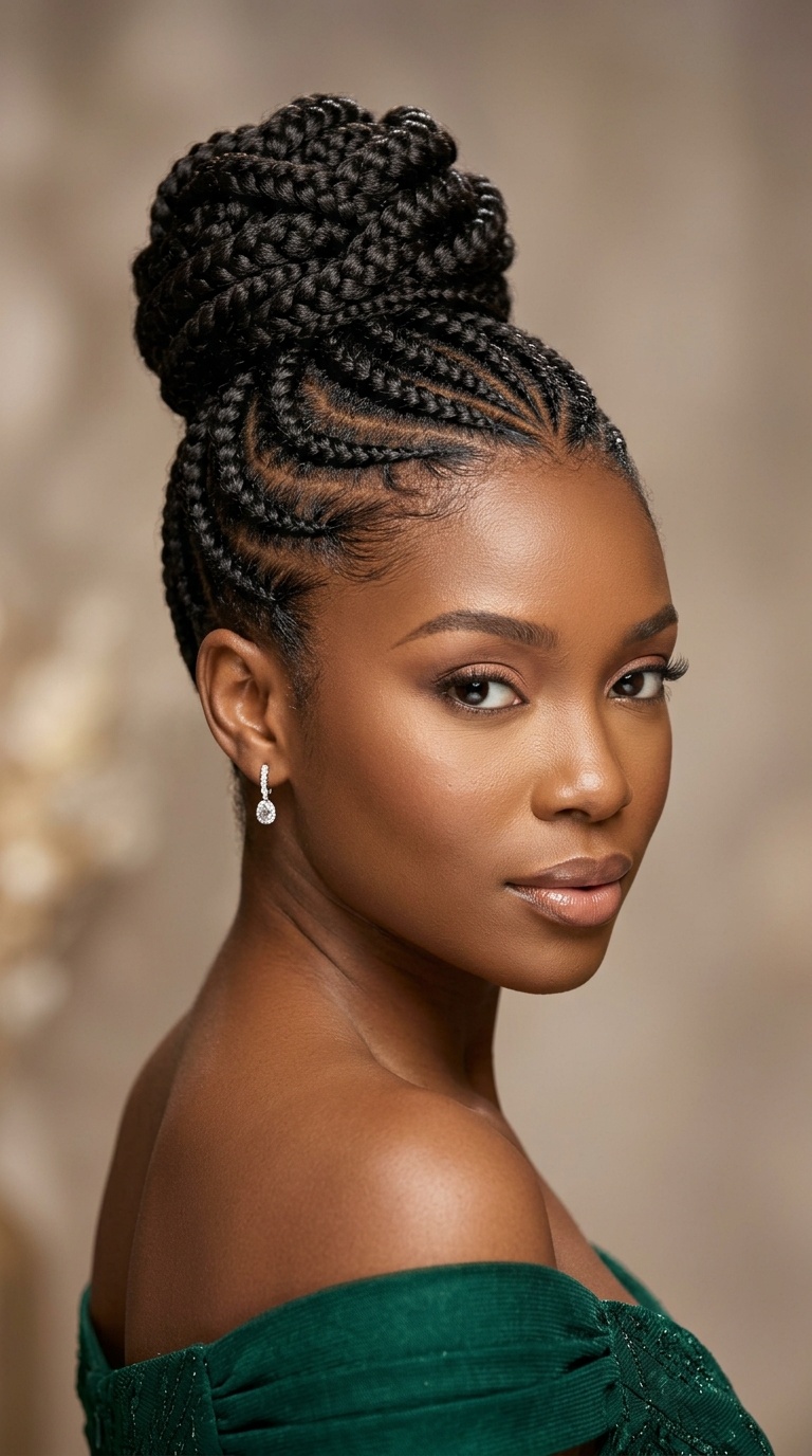 Interlocking Cornrow Updo