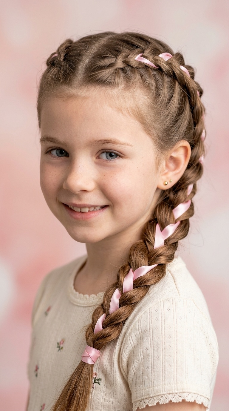 Intertwined Ribbon Dutch Braids