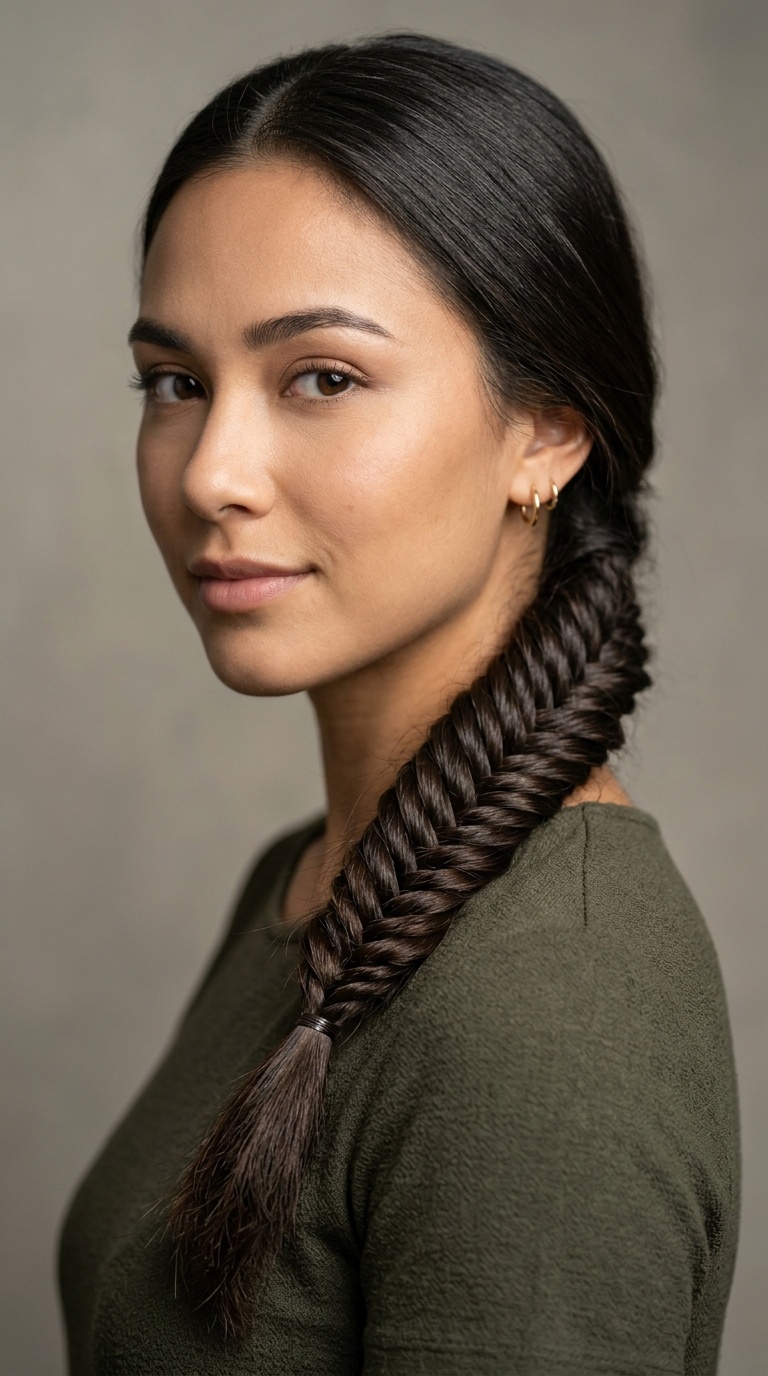 Intricate Fishtail Braid Side Ponytail