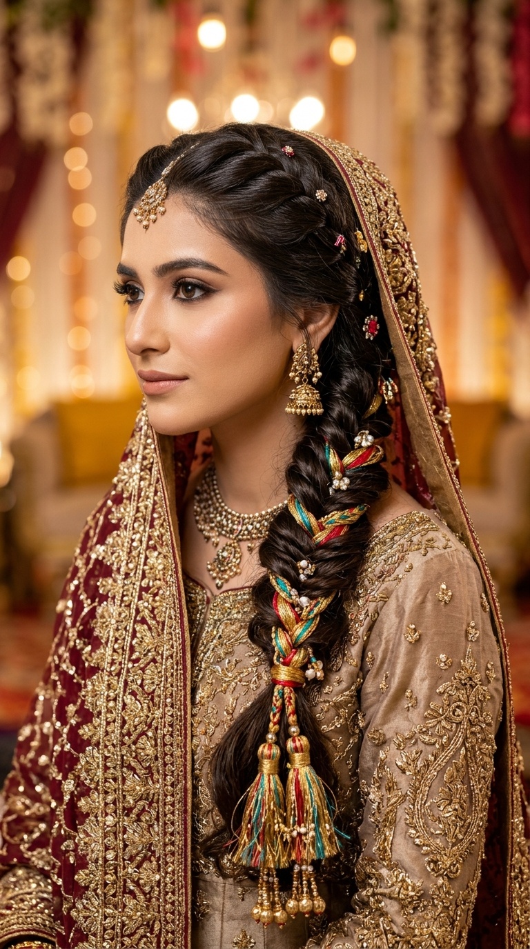 Intricate Fishtail Braid with Parandi