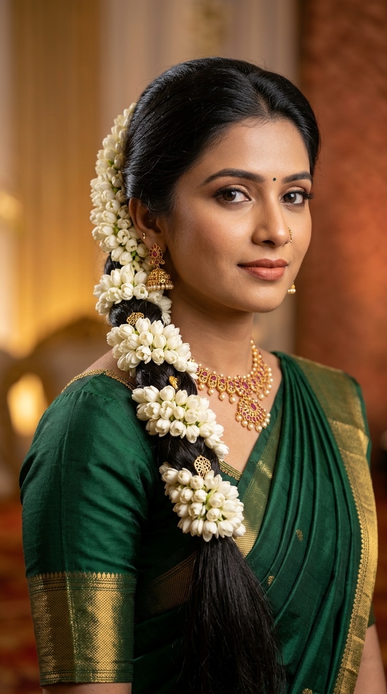 Jasmine-Wrapped Long Braid