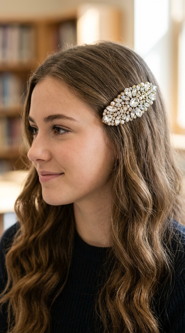 Jewel-Encrusted Statement Clip