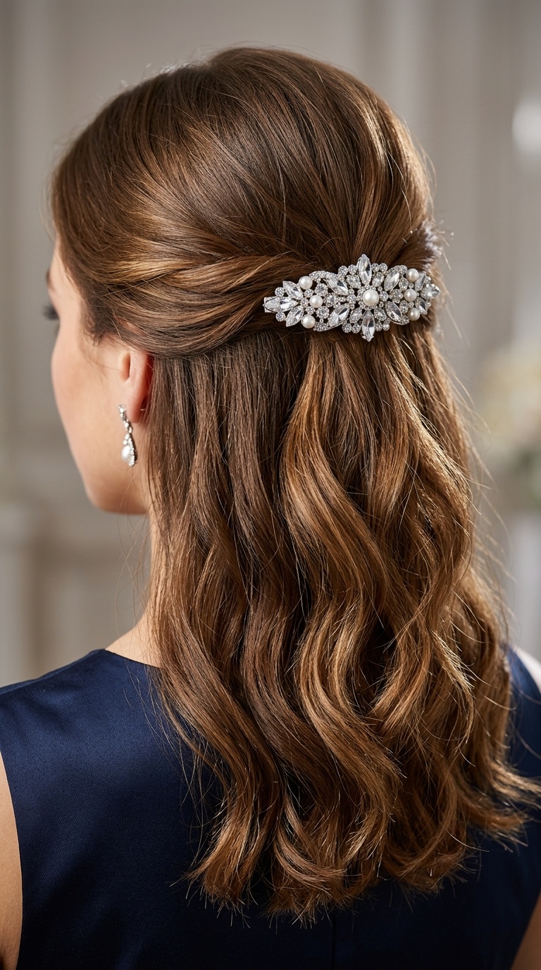 Jeweled Barrette Clip-Back