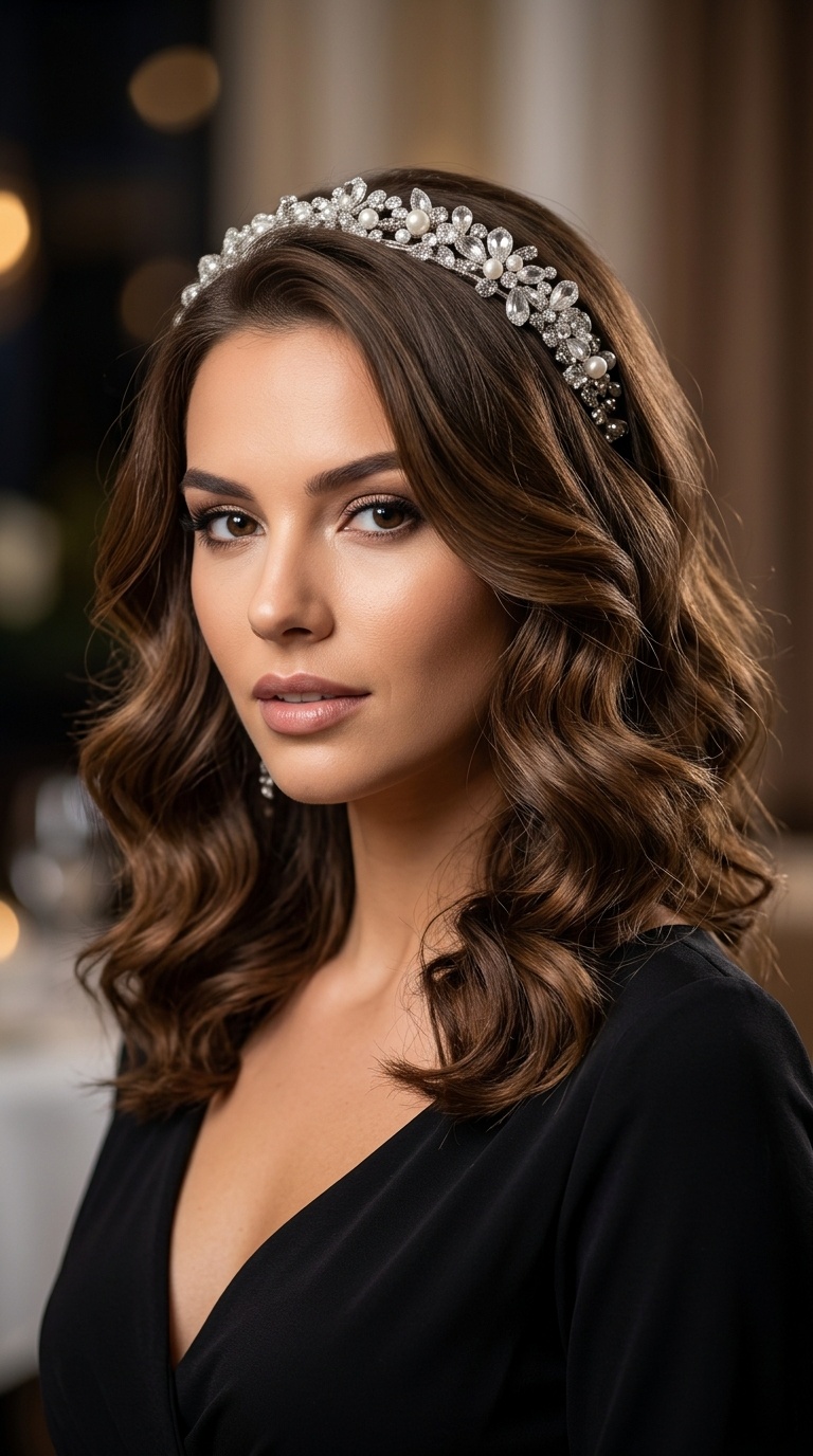 Jeweled Headband Waves