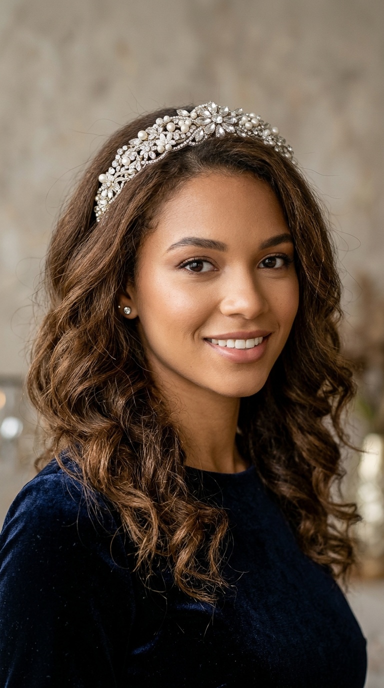 Jeweled Headband with Natural Texture