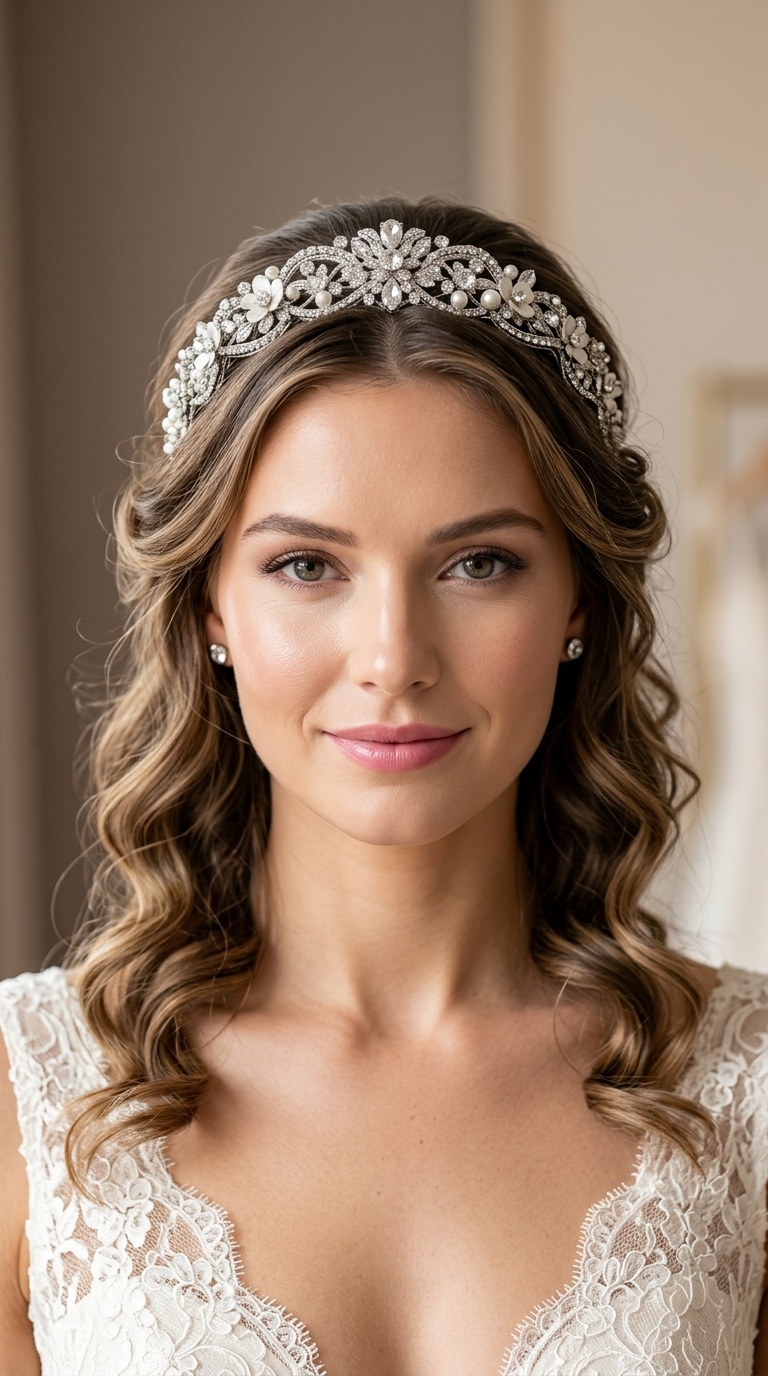 Jeweled Headband with Soft Internal Curls