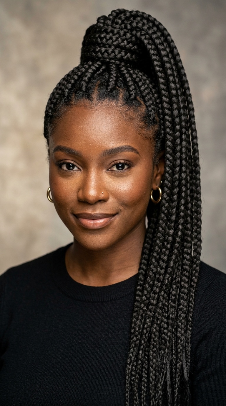Jumbo Box Braid Ponytail