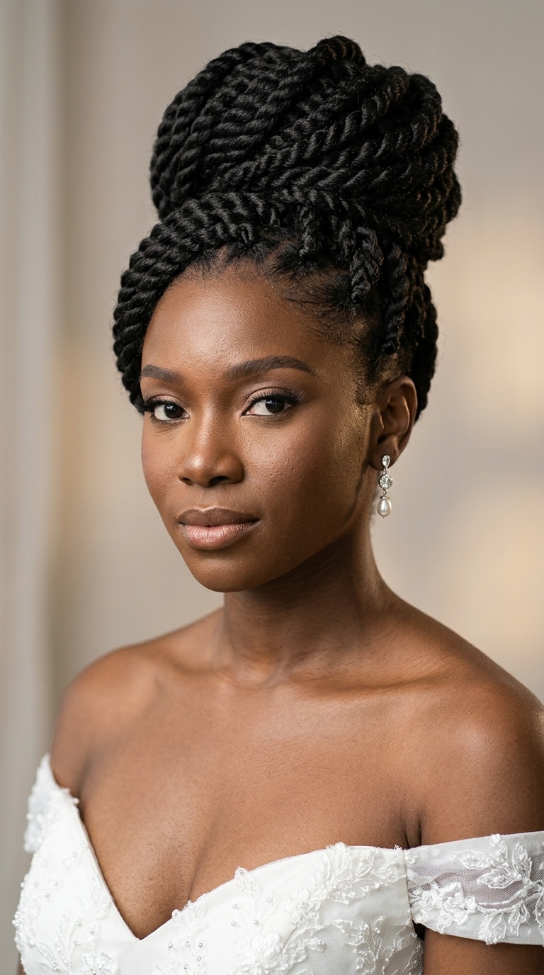 Jumbo Senegalese Twist Updo