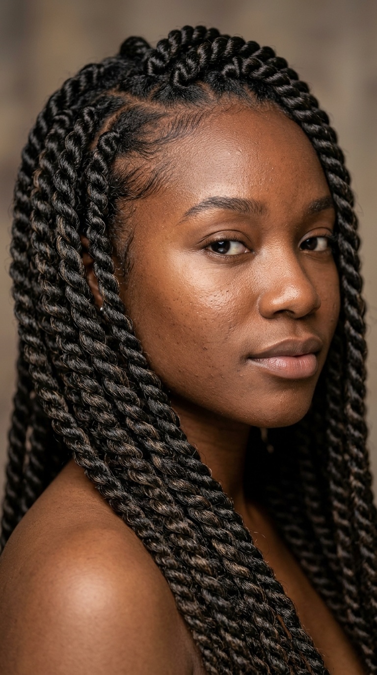 Jumbo Senegalese Twists (Off-Center)