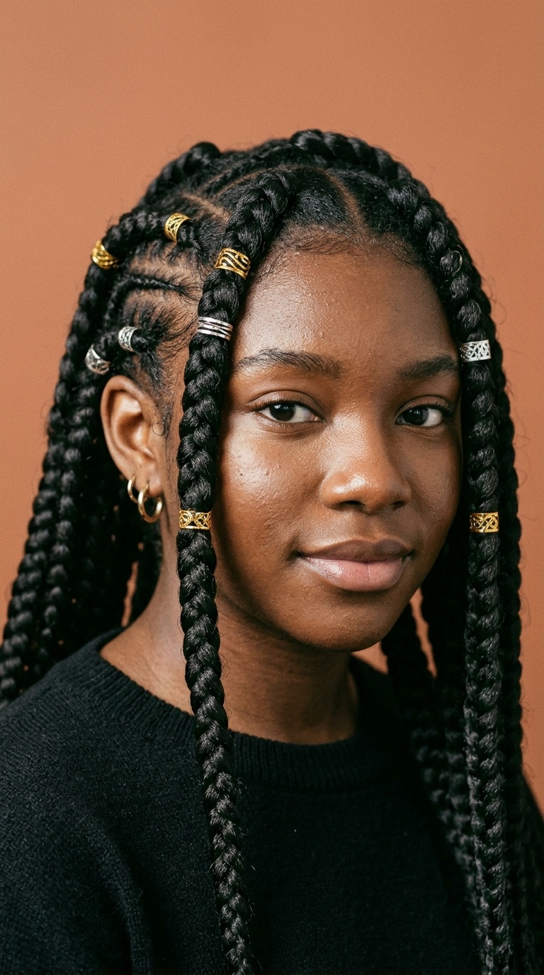 Jumbo Tribal Braids with Rings