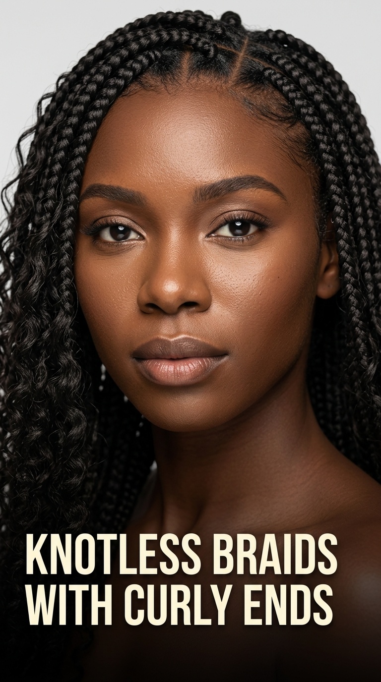 Knotless Braids with Curly Ends