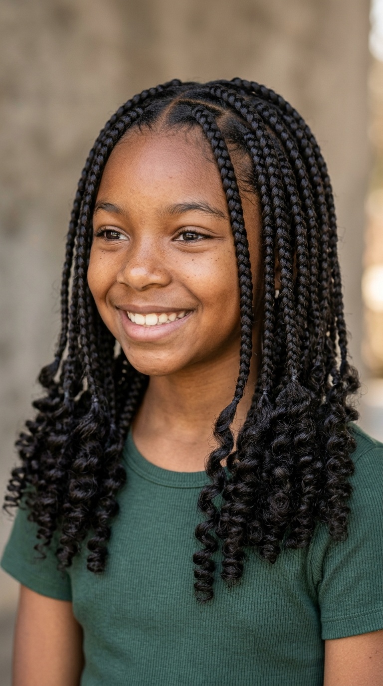 Knotless Braids with Curly Ends