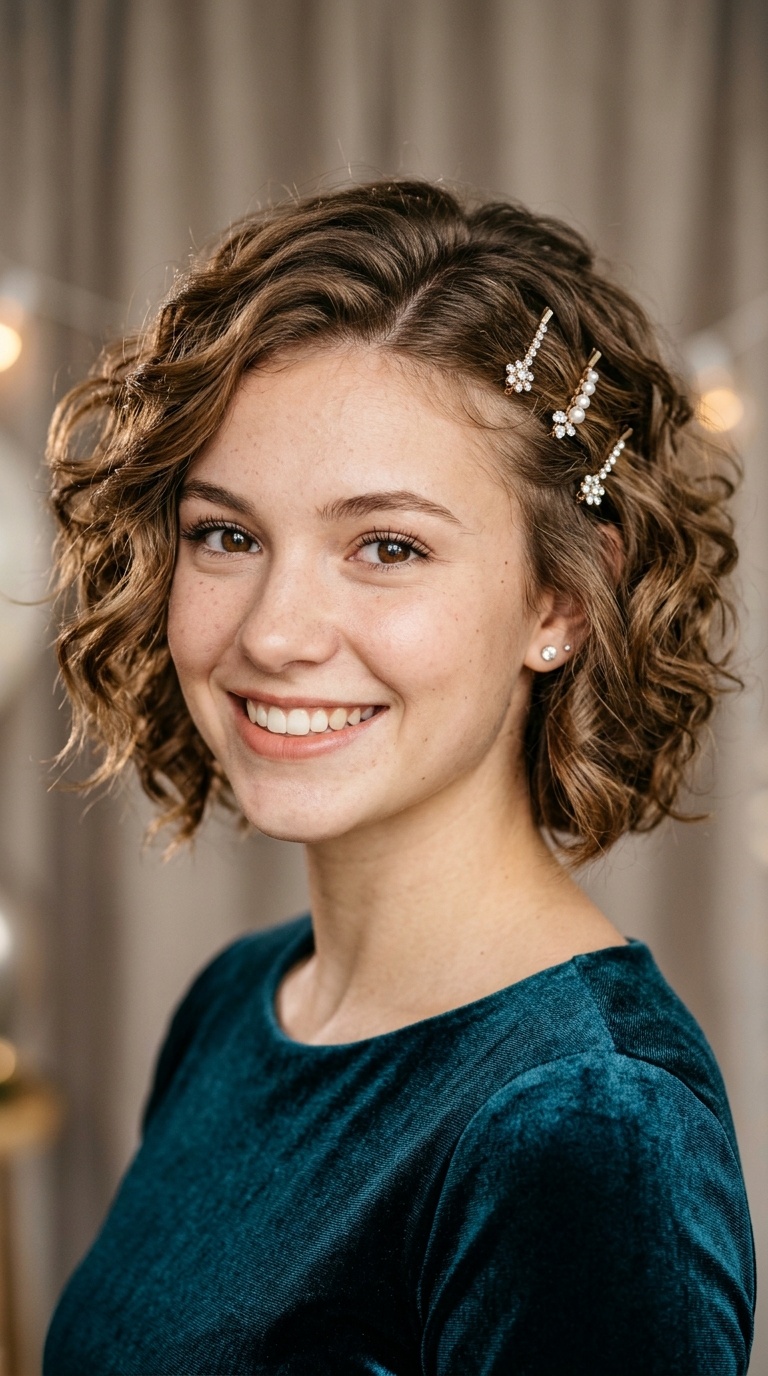 Layered Bob with Sparkly Bobby Pins