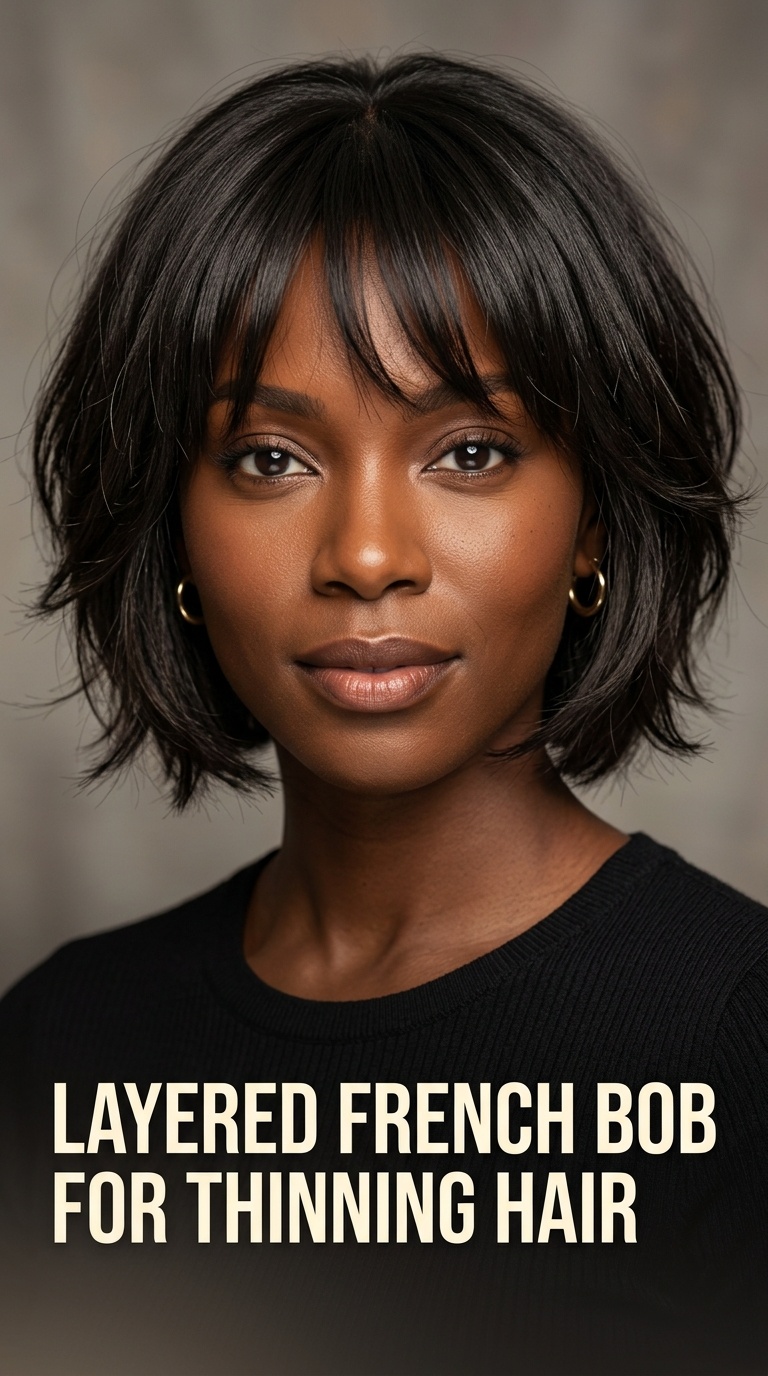 Layered French Bob for Thinning Hair