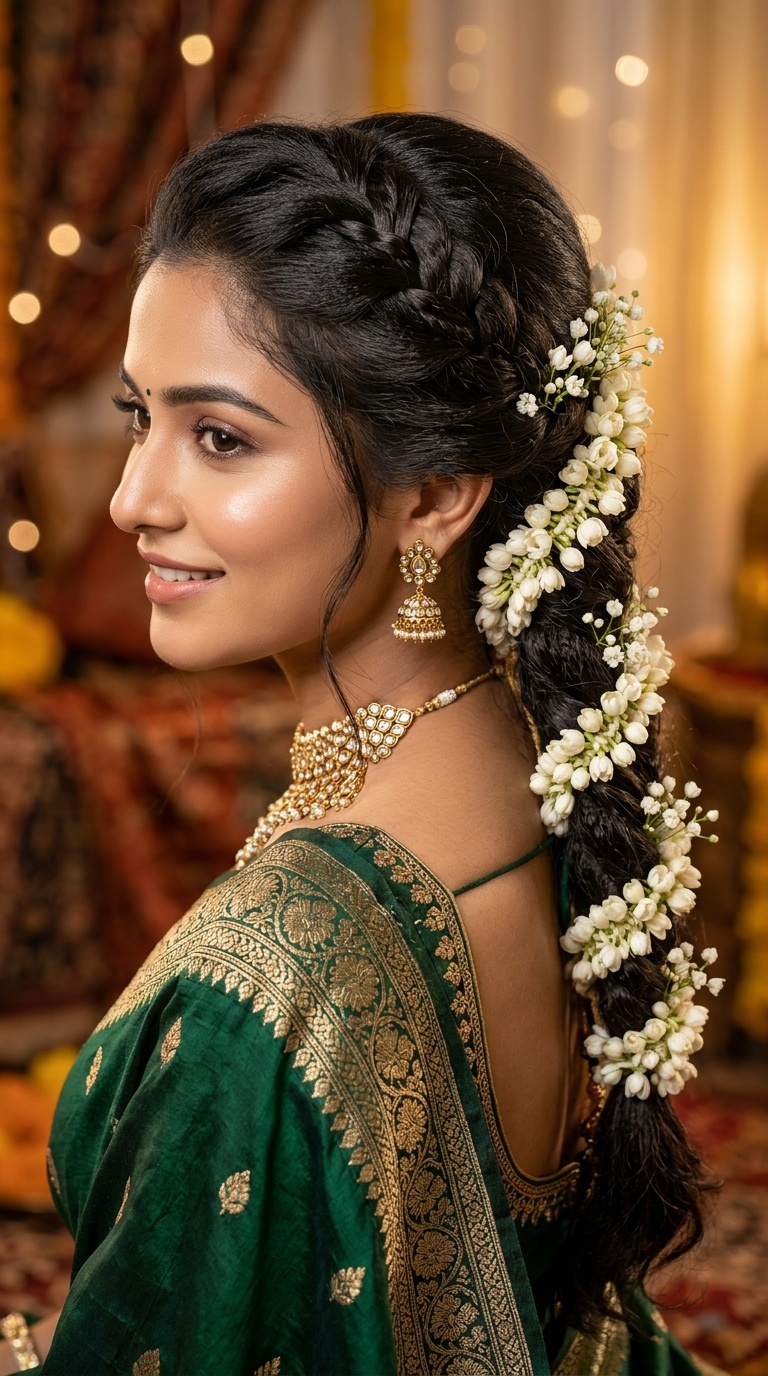 Layered Jasmine Wrap with Tapered Braid