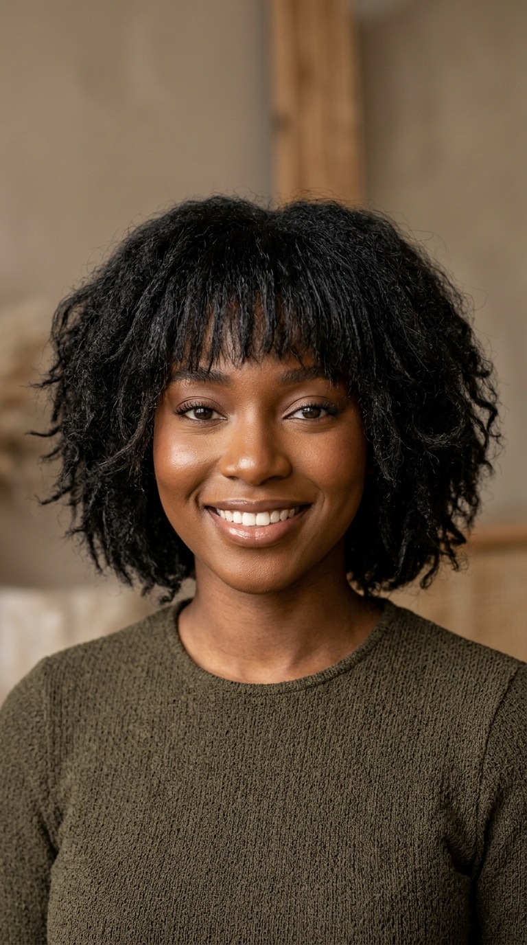 Layered Shaggy Bob with Heavy Fringe