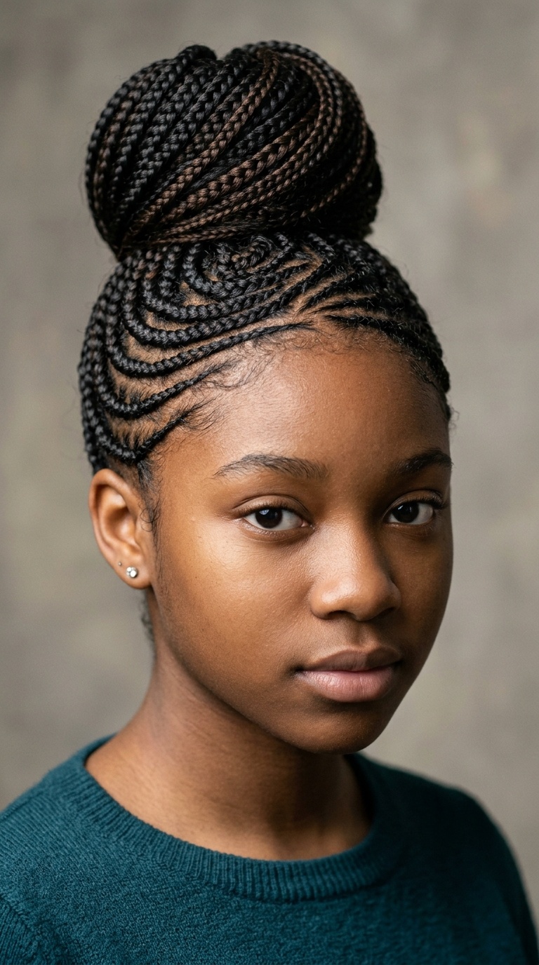 Lemonade Braids Swirled into a Bun