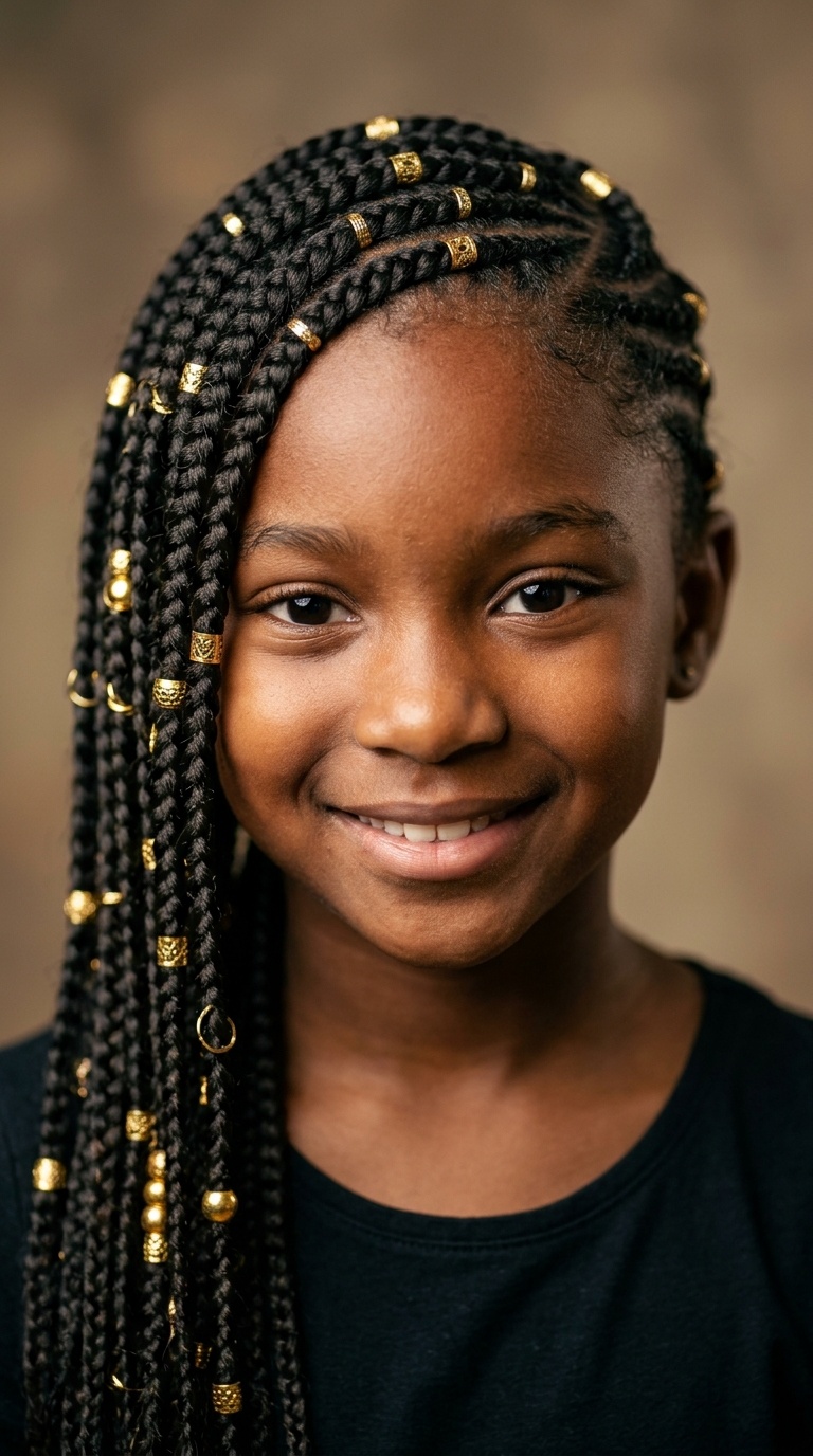 Lemonade Braids with Gold Accents