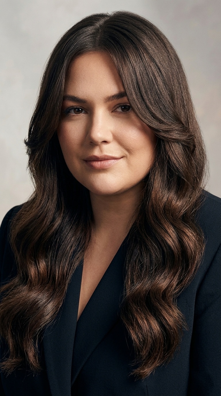 Long Hollywood Waves with Face-Framing Taper