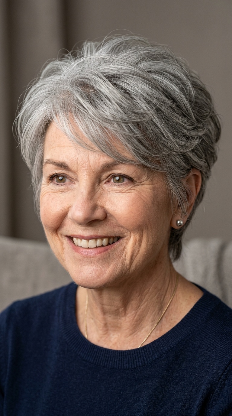 Long Layered Pixie with Root Lift