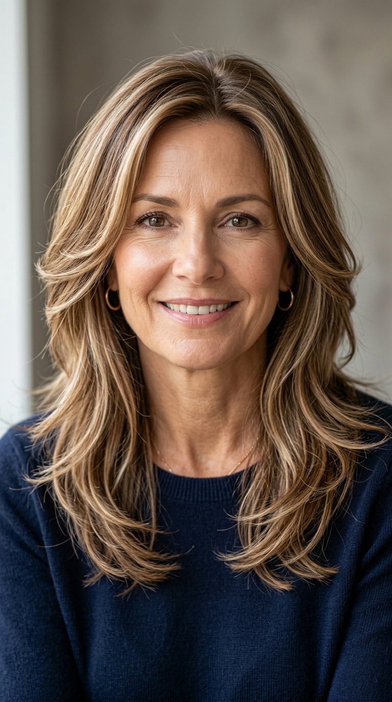 Long Layers with Face-Framing Highlights
