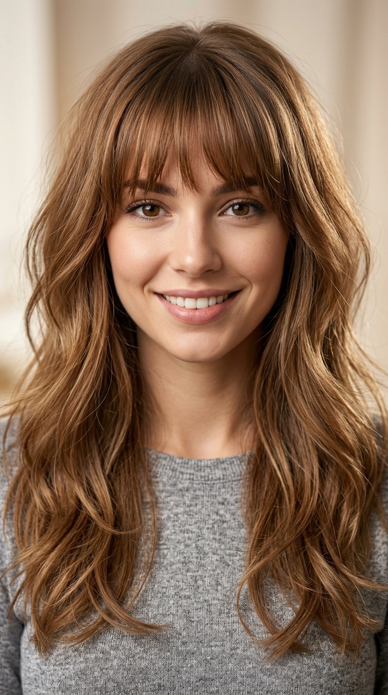 Long Layers with Tapered Bangs