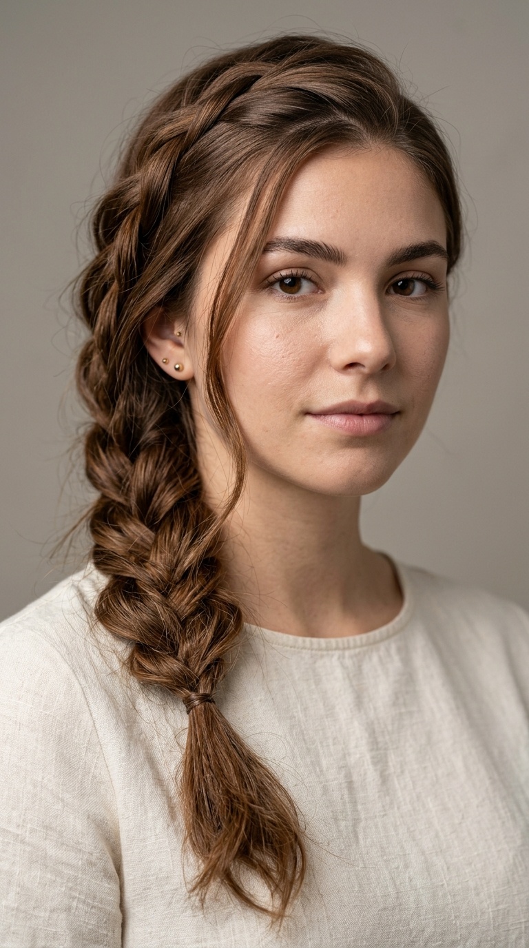 Loose Boho Braid with a Faded Part