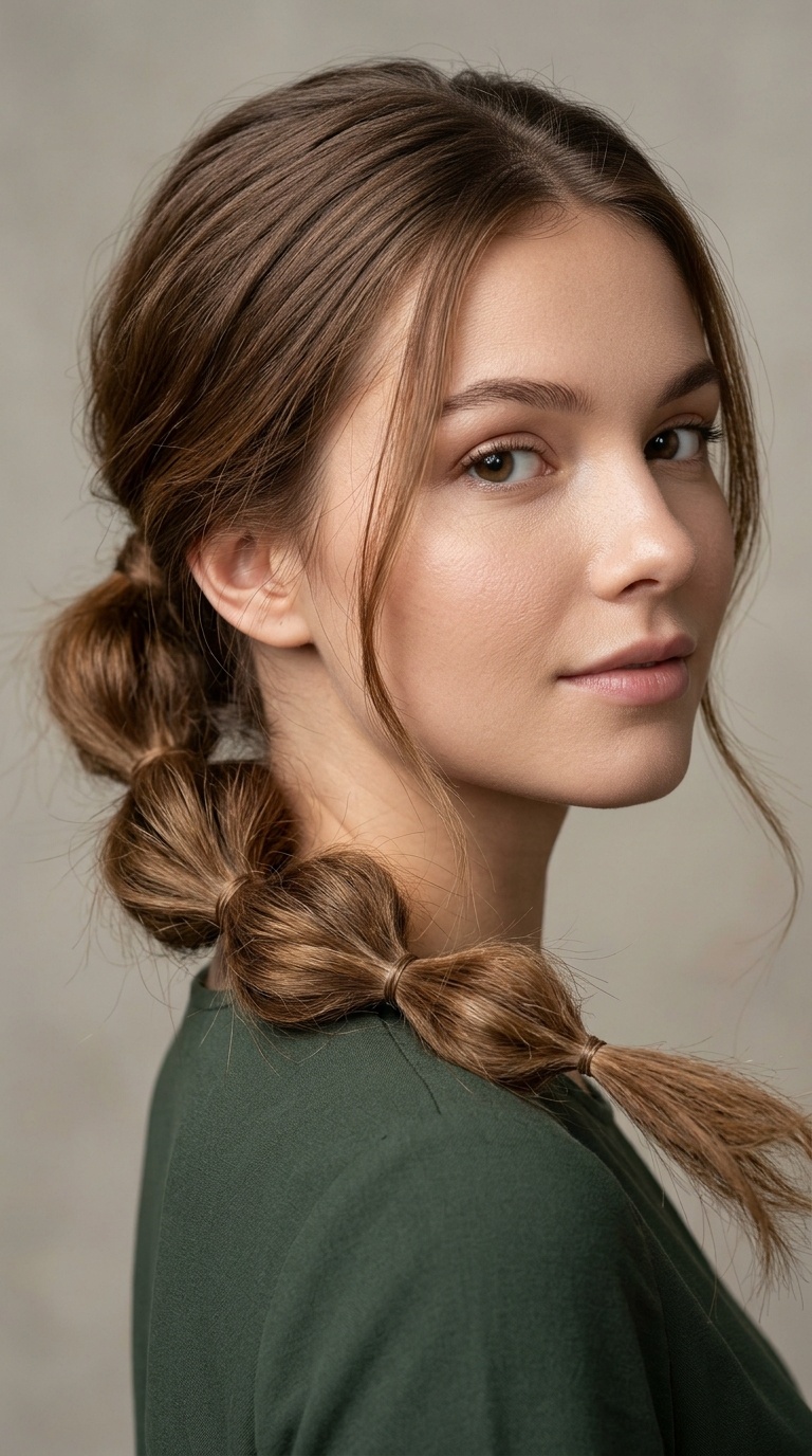 Loose Bubble Ponytail