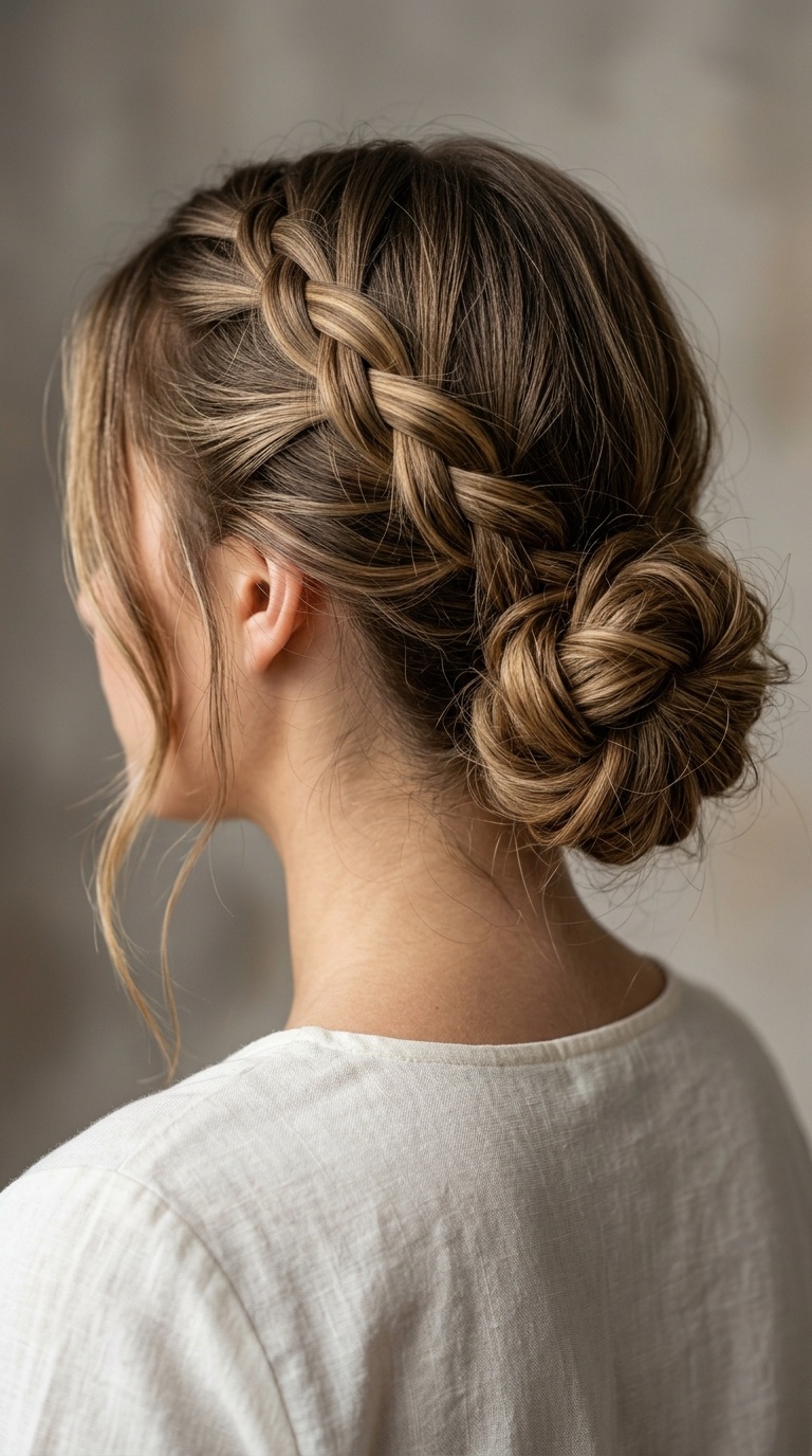 Loose French Braid into a Bun