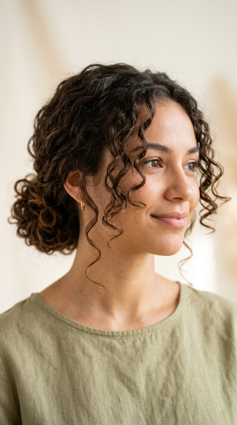 Loose Low Bun with Face-Framing Tendrils
