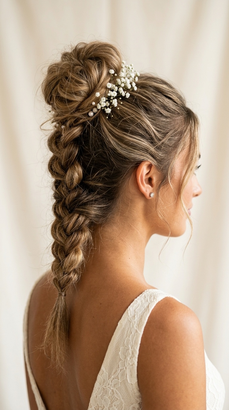 Loose Upside-Down Braid into a Bun