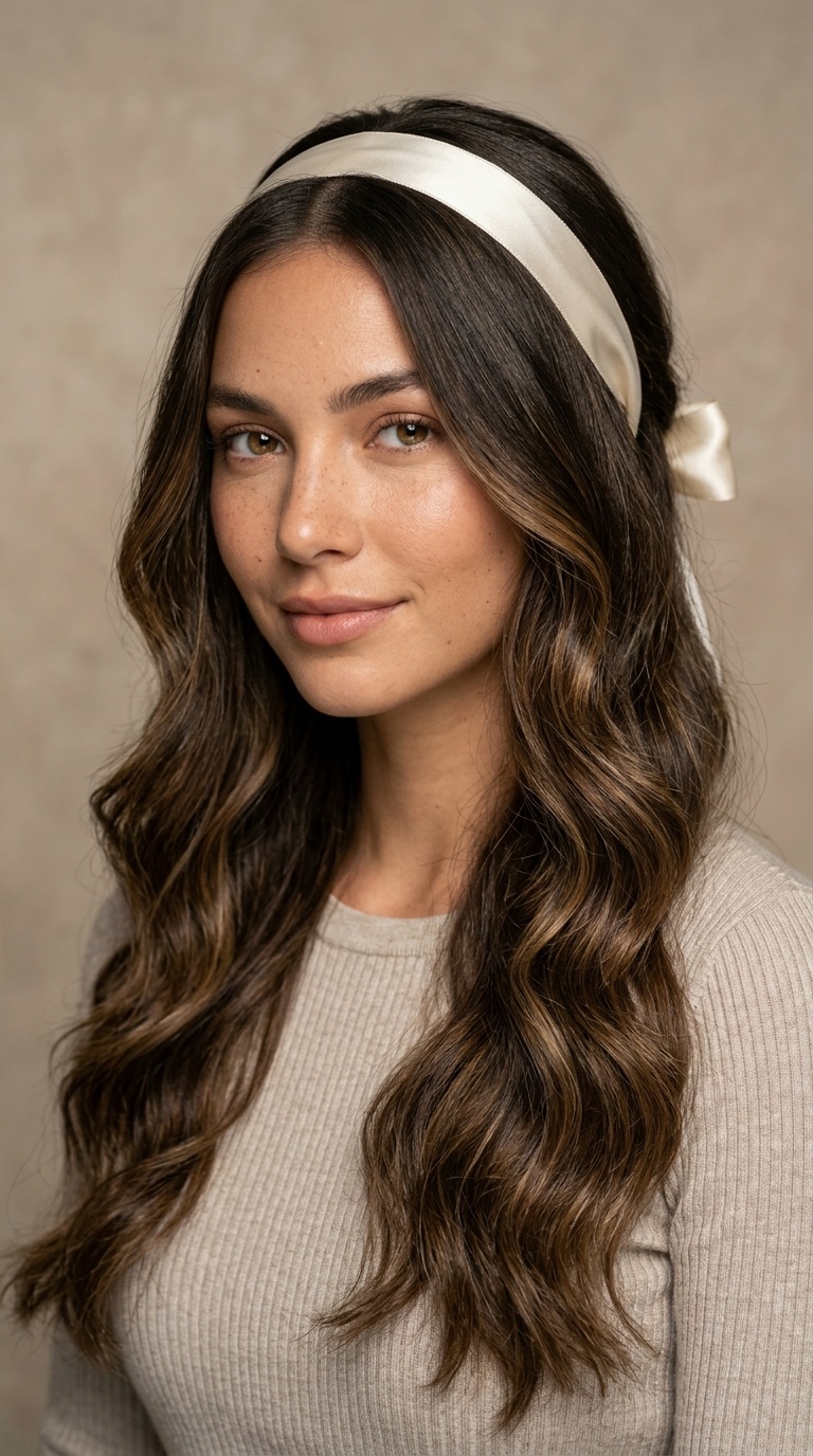 Loose Waves with Ribbon Headband