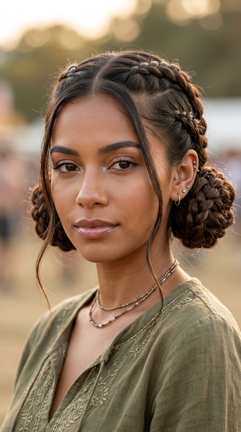 Low Braided Space Buns